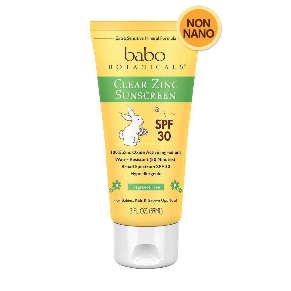 Babo Botanicals SPF 30 Clear Zinc Sunscreen Lotion, Fragrance Free (3 oz)