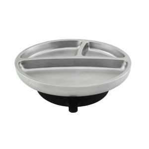 Avanchy Stainless Steel Suction Toddler Plate (Black)