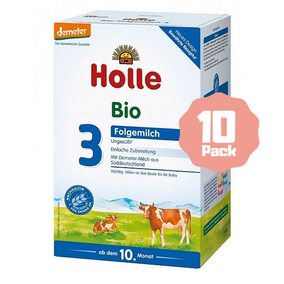 Holle Stage 3 Organic Baby Cow Milk Formula (10 Months+) (10 Pack)