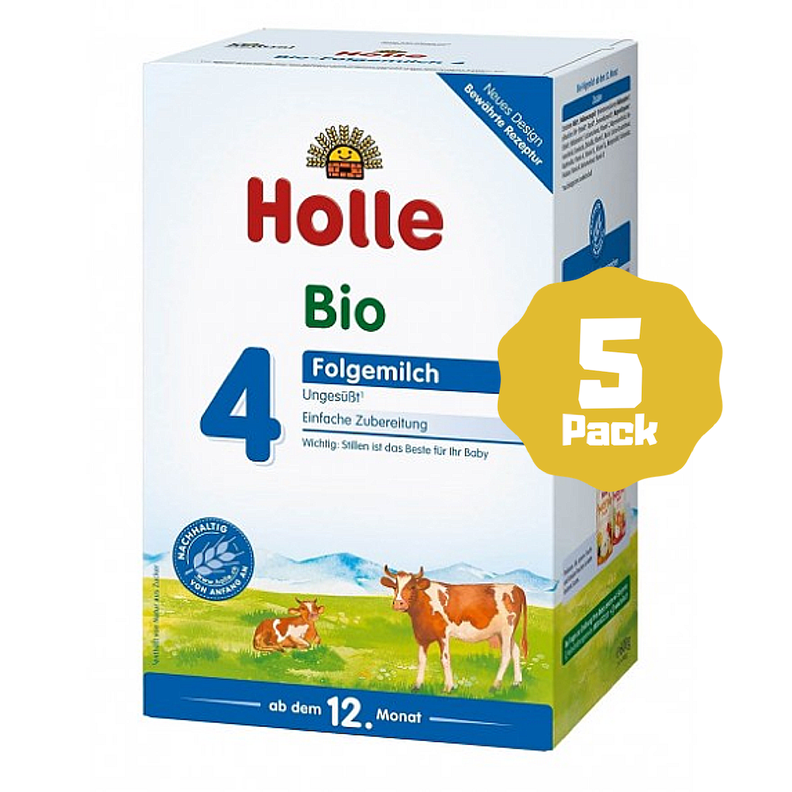 Holle Stage 4 Organic Toddler Cow Milk Formula (12 Months+) (5 Pack)