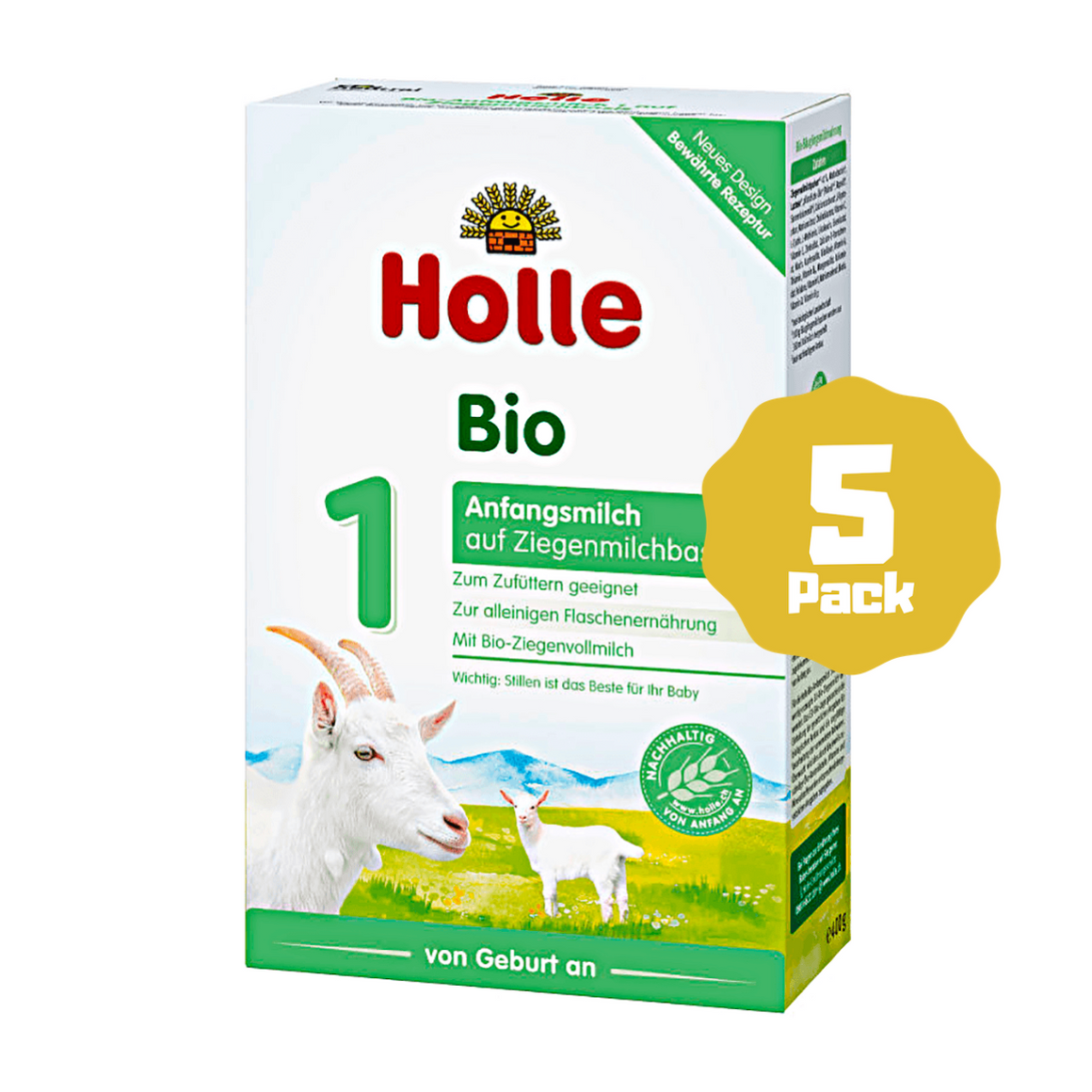 Holle Stage 1 Organic Infant Goat Milk Formula (0 Months+) (5 Pack)