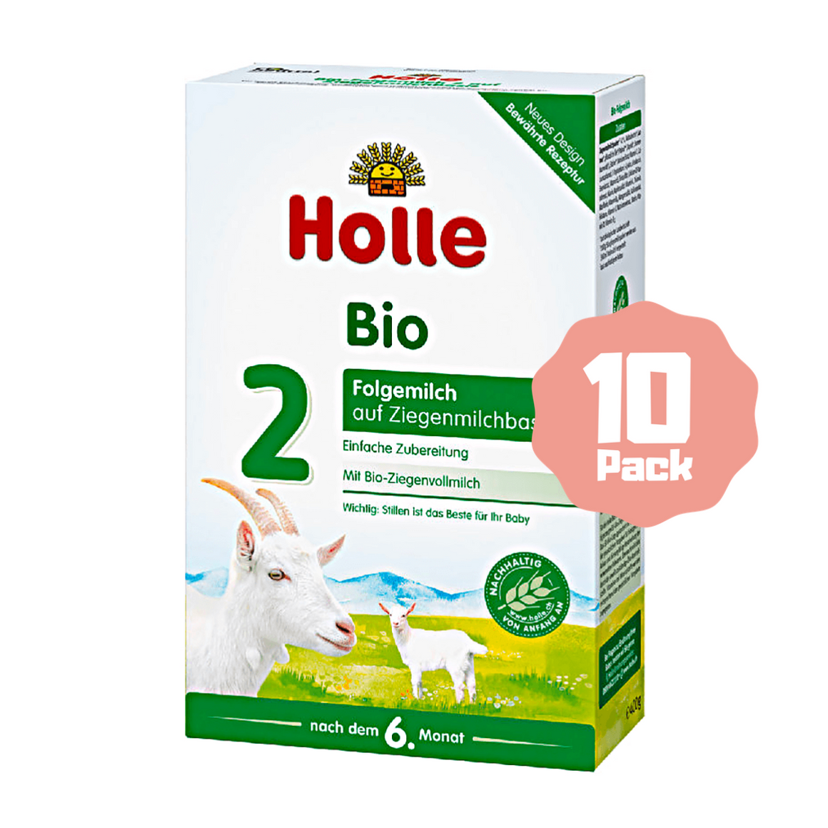 Holle Stage 2 Organic Follow-on Infant Goat Milk Formula (6 Months+) (10 Pack)