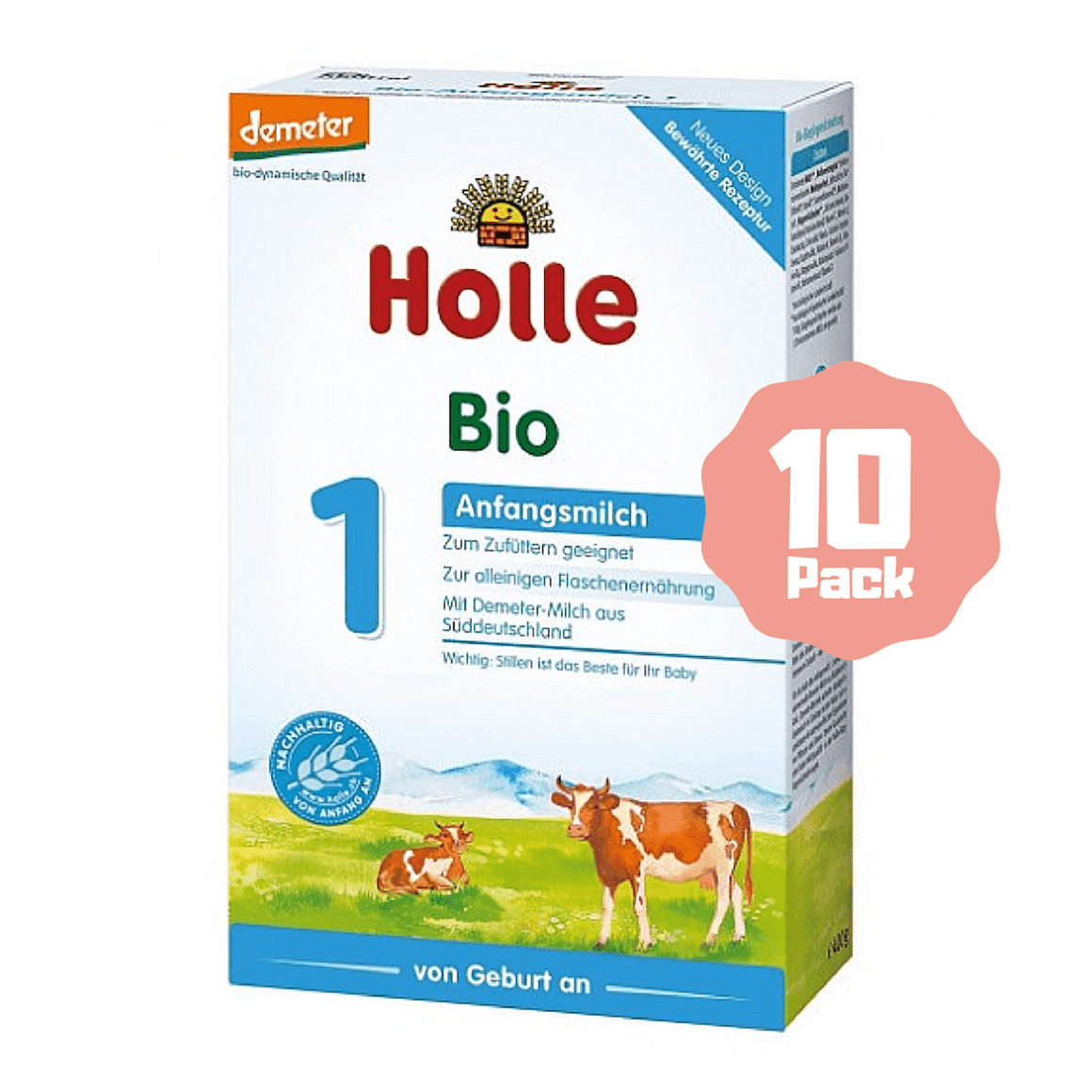 Holle Stage 1 Organic Infant Cow Milk Formula (0 Months+) (10 Pack)