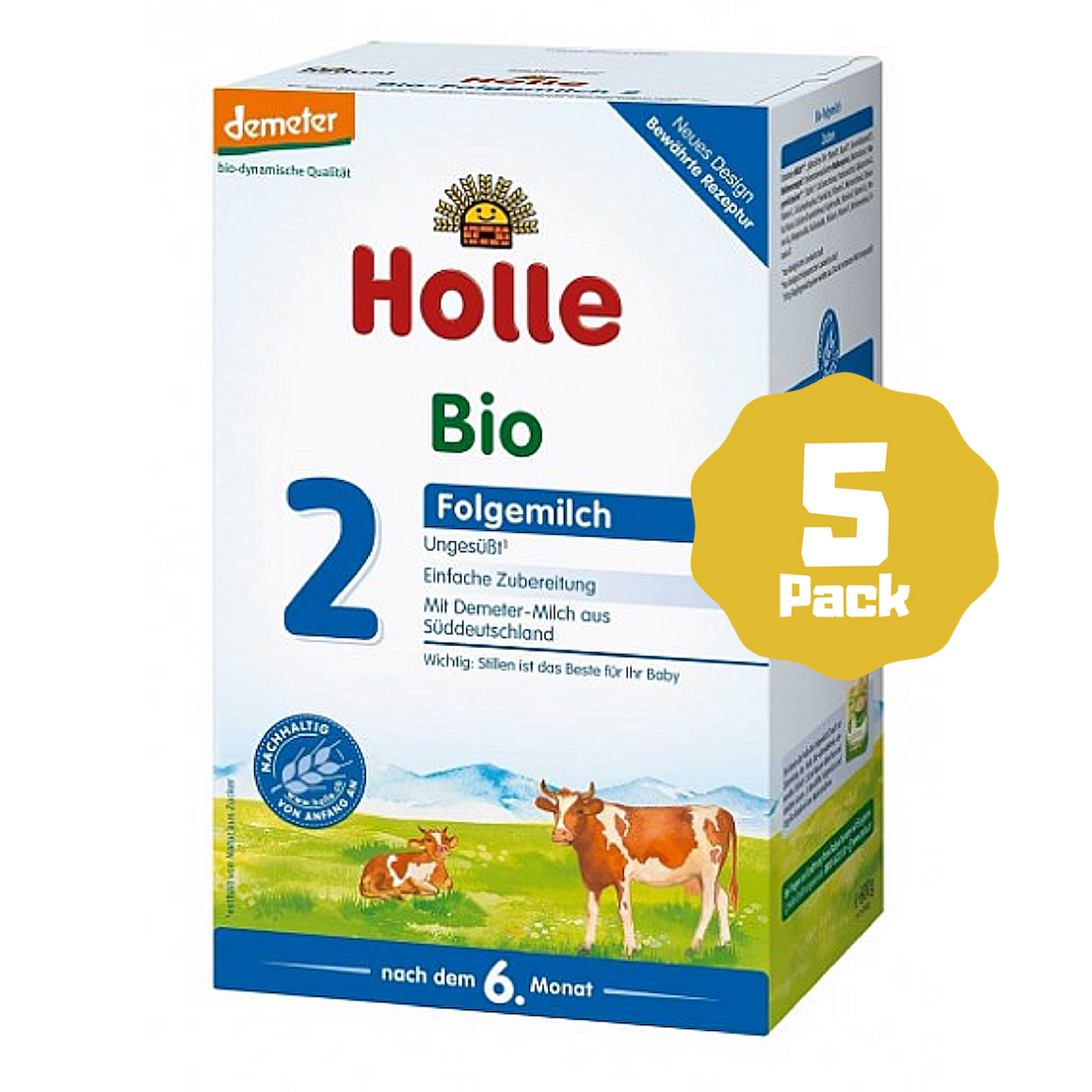 Holle Stage 2 Organic Follow-on Infant Cow Milk Formula (6 Months+) (5 Pack)